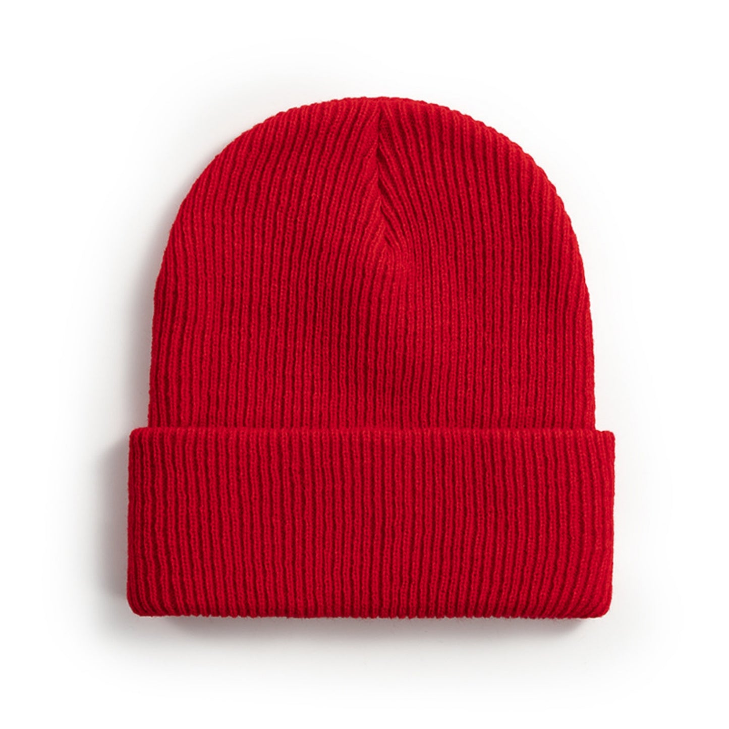 Classic solid color cuffed knit beanie