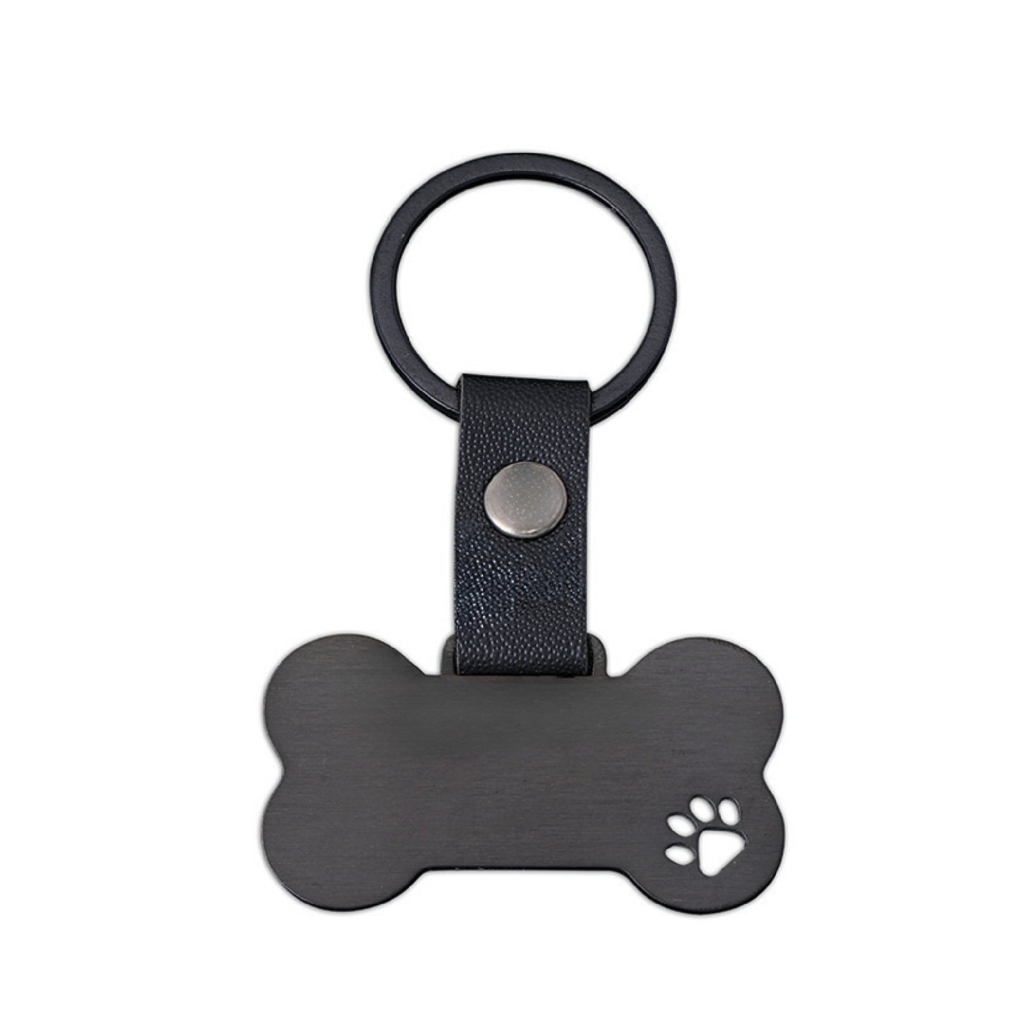 Bone shaped Pet Paw Print Multi Color Stainless Steel Keychain