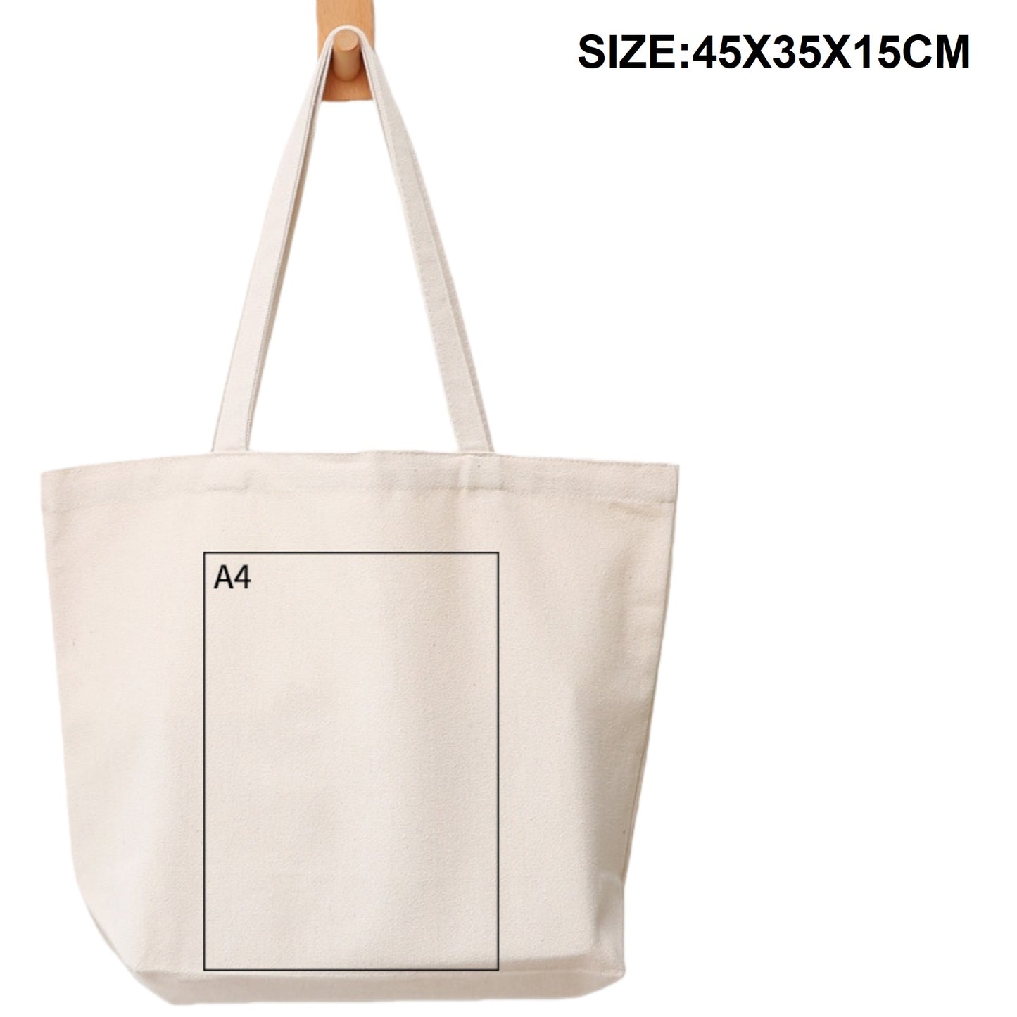 17.7 * 13.78 * 5.91inch Natural Canvas Tote Bag