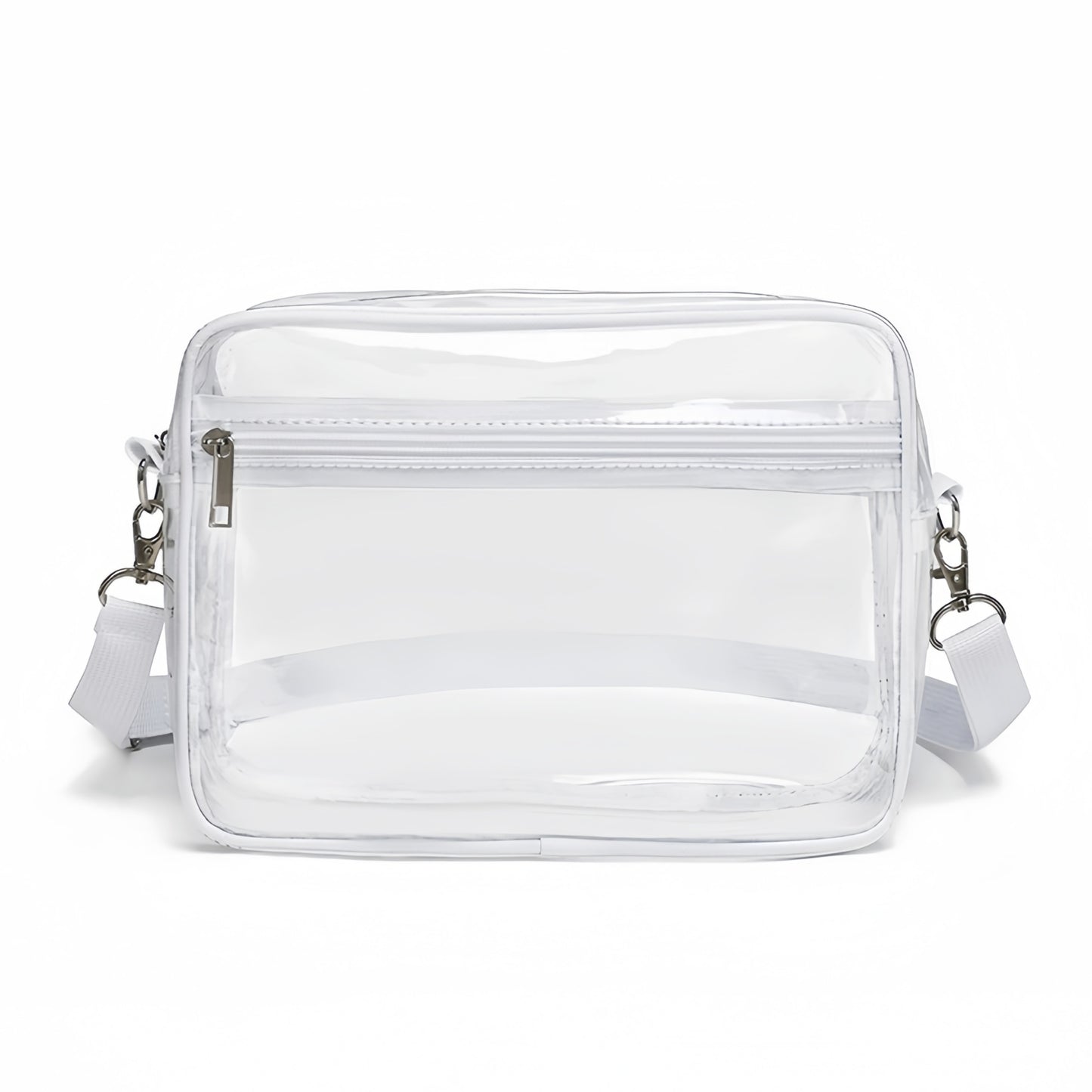 Transparent PVC crossbody bag with shoulder strap