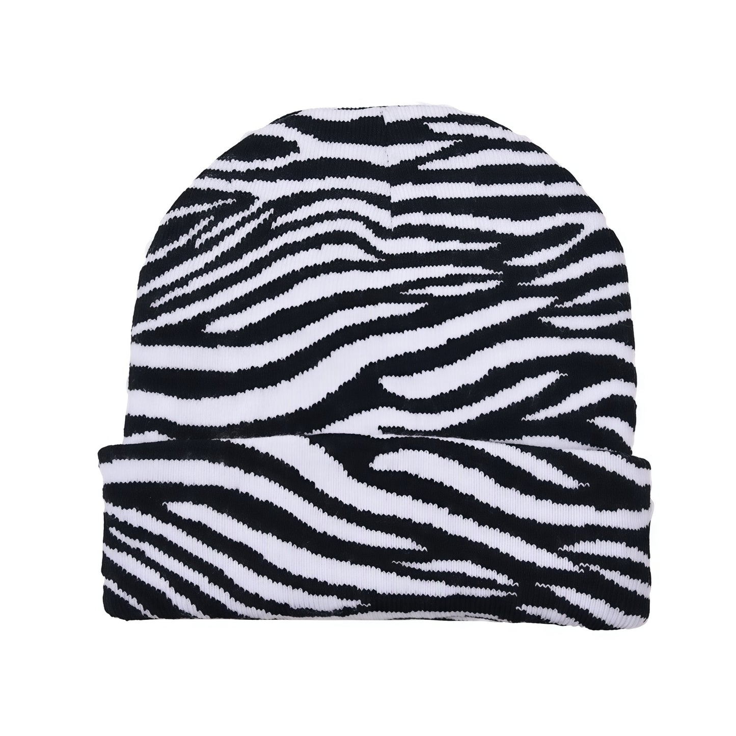 Zebra print and cow print knitted hats