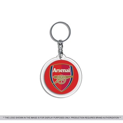 Football Element Round Acrylic Metal Keychain National Team Club Pendant