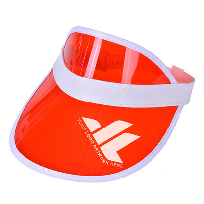 Custom Logo PVC Plastic Visor with Baffle UV Protection Hair Hoop Outdoor Sun Hat