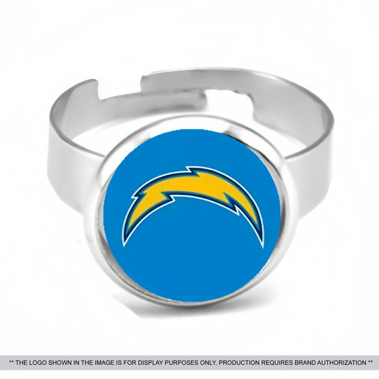Adjustable Team Logo Gemstone Ring
