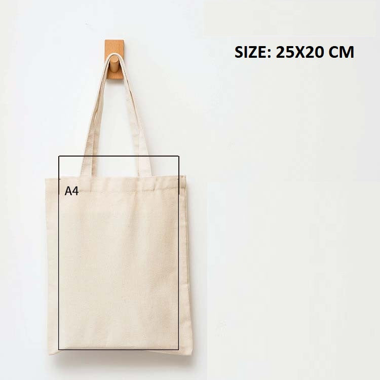 7.87 * 9.84 inch Natural Canvas Tote Bag