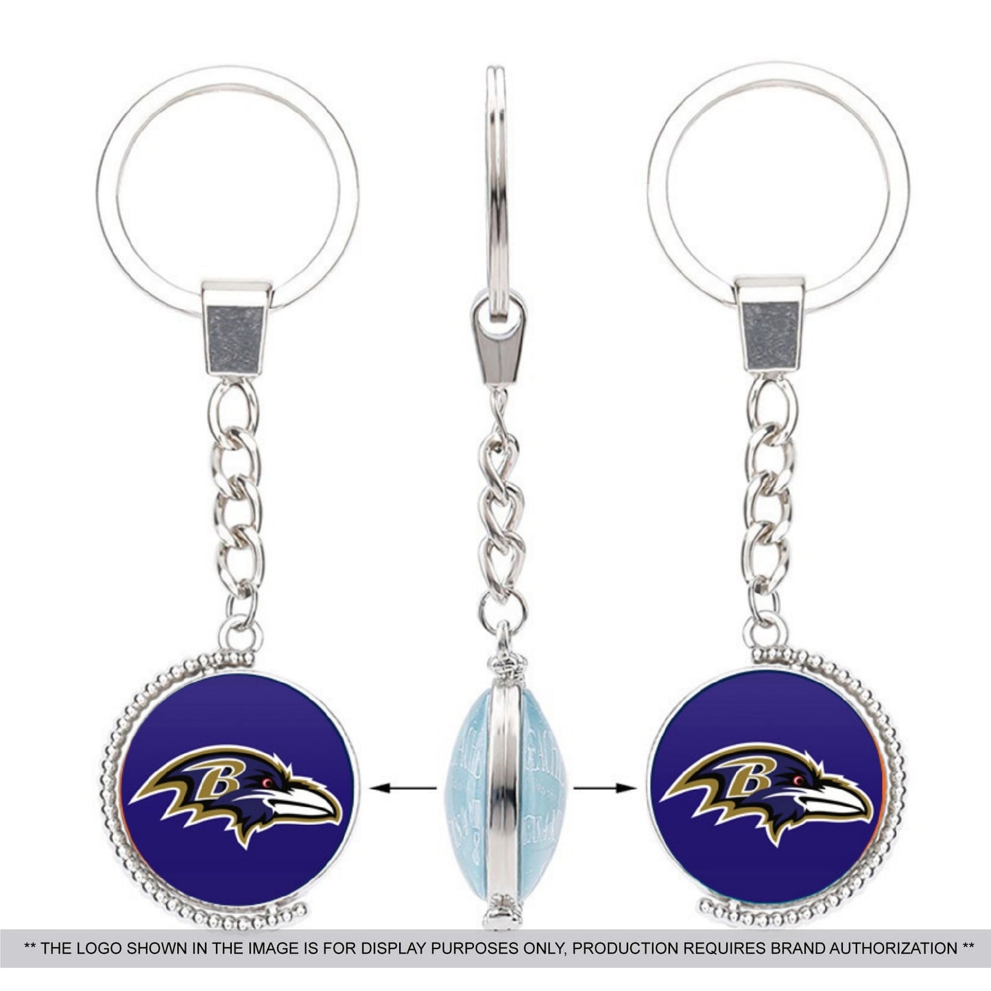 Professional Baseball Team Logo Round Double-Sided Glass Keychain