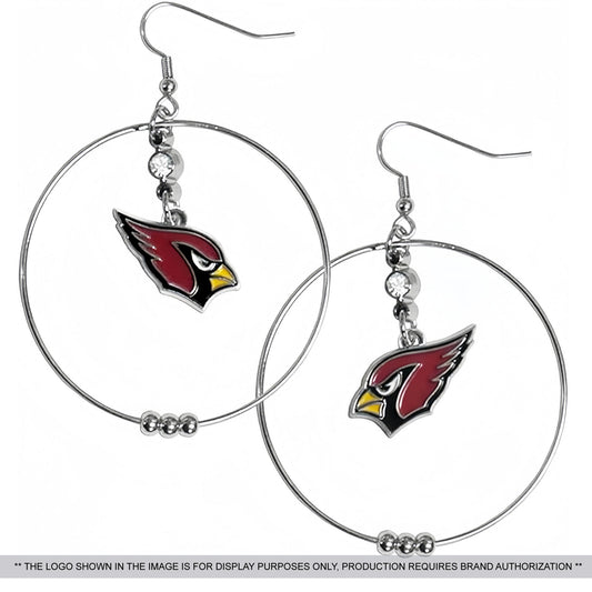 Zinc Alloy Large Hoop Football Team Earrings