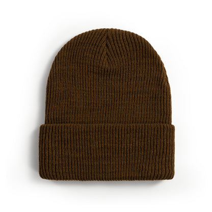 Classic solid color cuffed knit beanie