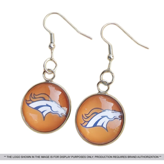 Football Team Logo Pendant Earrings