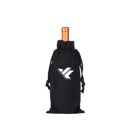 Canvas drawstring bag for wine bottles