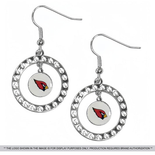Football Team Zinc Alloy Round Rhinestone Earrings