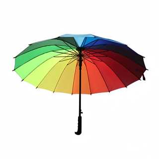 16-Rib Rainbow Straight Umbrella
