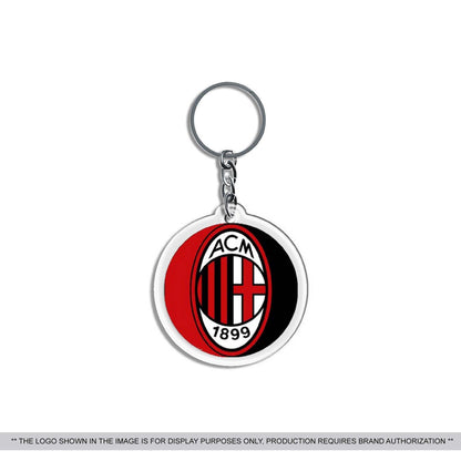 Football Element Round Acrylic Metal Keychain National Team Club Pendant