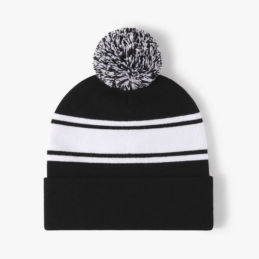 Knitted Hat witn Pom Pom Warm Winter Hat
