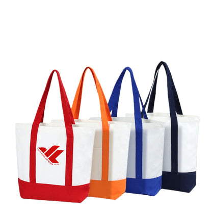 Colorful patchwork foldable canvas bag