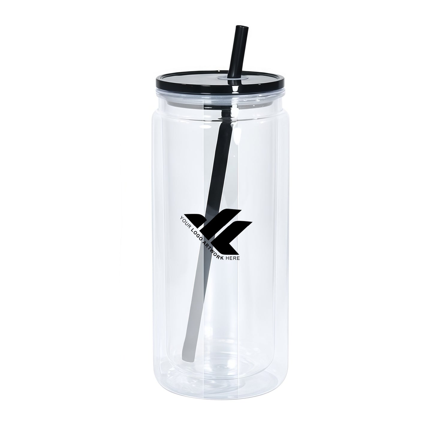 16oz double-walled plastic Mason jar