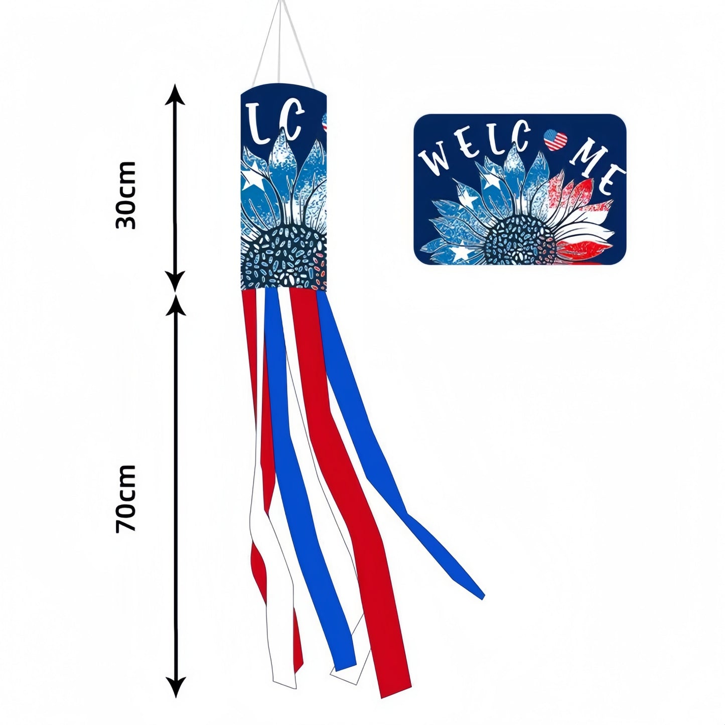 Patriotic 4th of July Windsock Flag