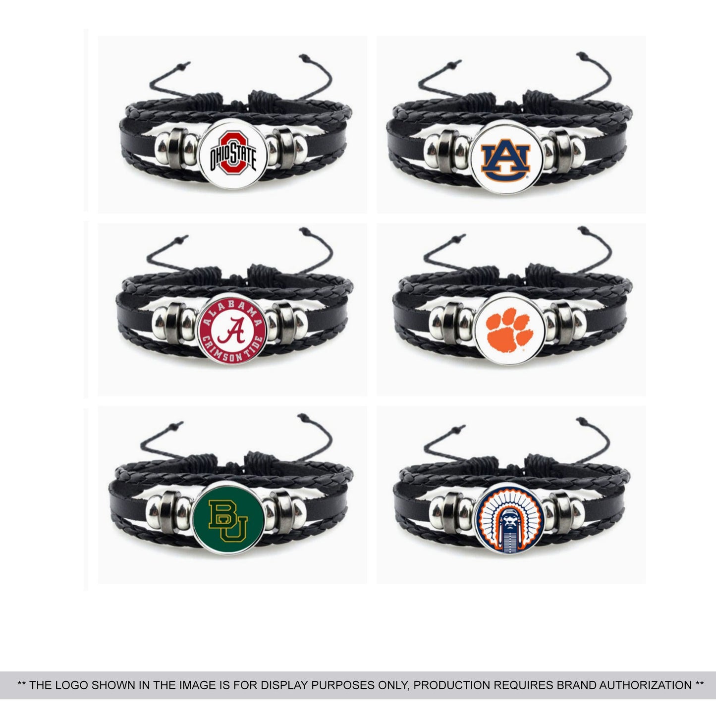 Adjustable genuine leather braided bracelet