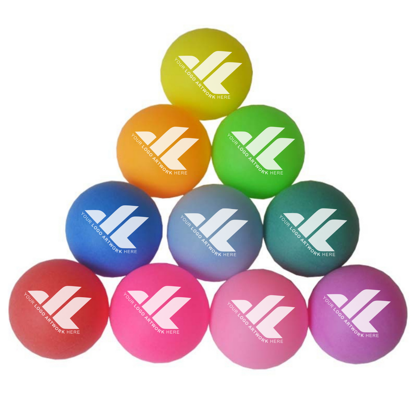 Frosted Colored Ping Pong Balls