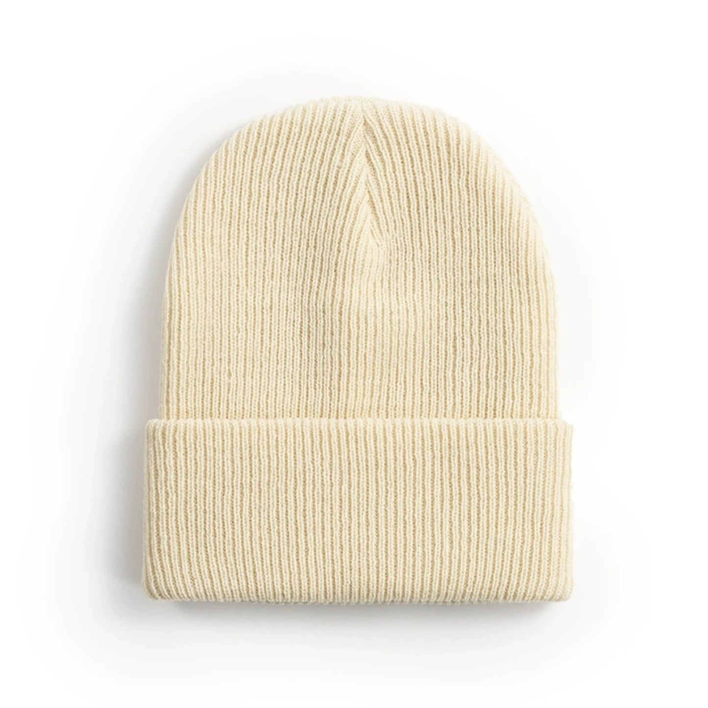 Classic solid color cuffed knit beanie