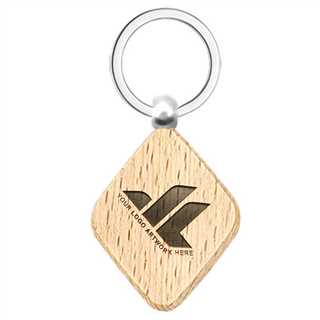 ?Diamond Beech Wood Keychain