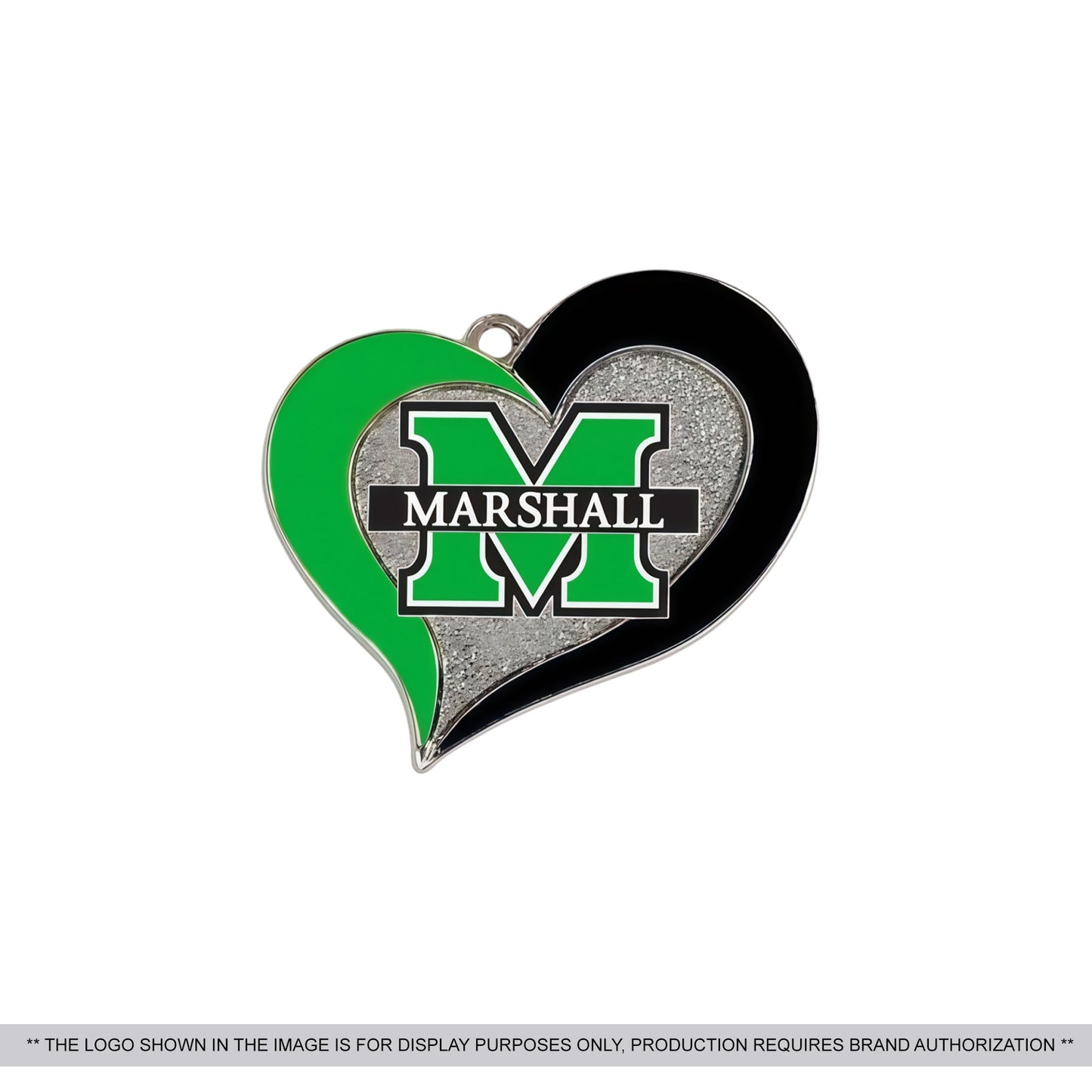 Swirl Heart Football Enamel Pendant
