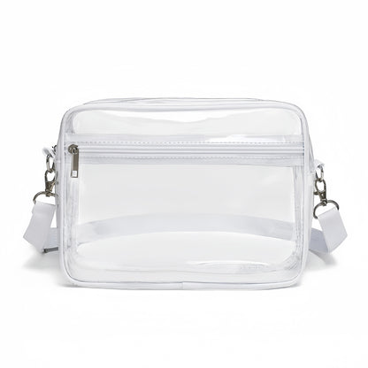 Transparent PVC crossbody bag with shoulder strap