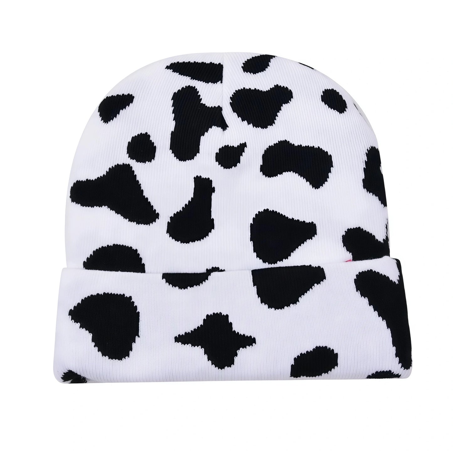 Zebra print and cow print knitted hats