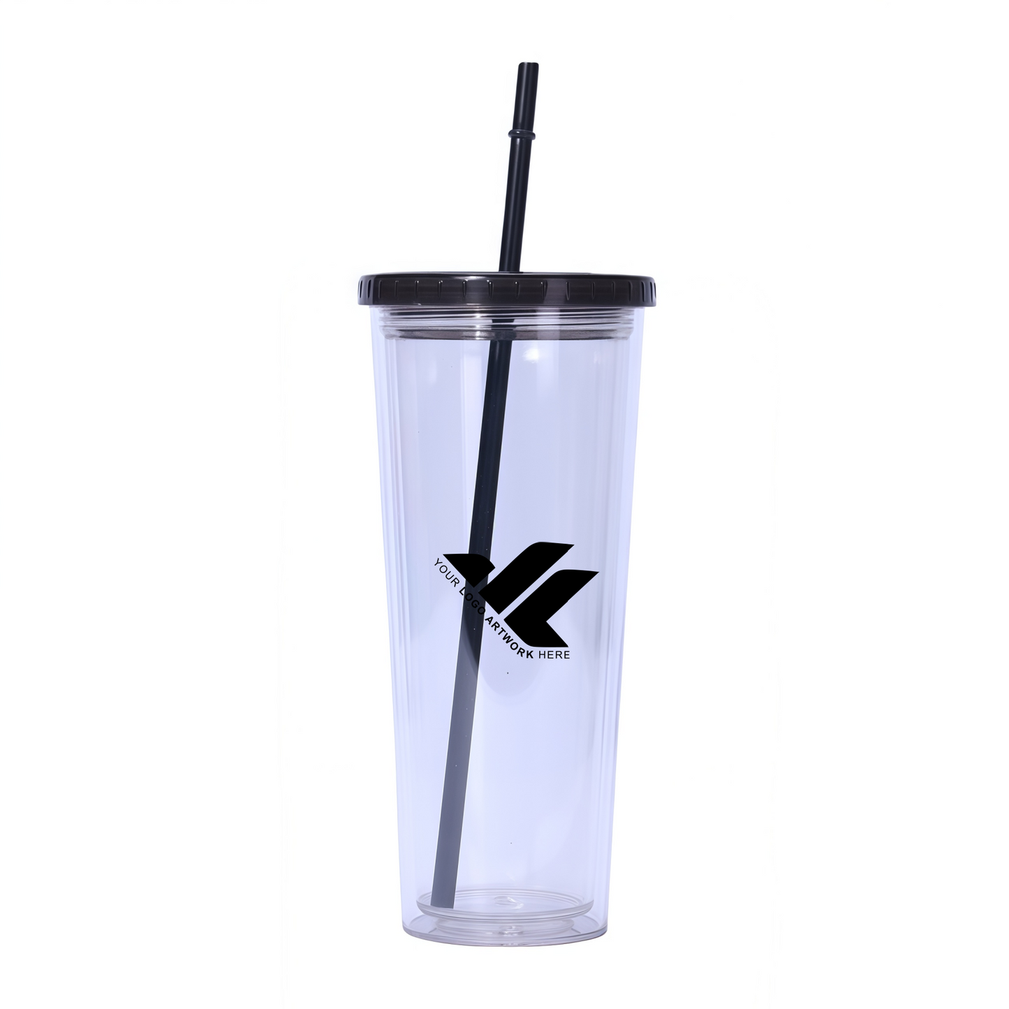 26oz double layered plastic tumbler with straw