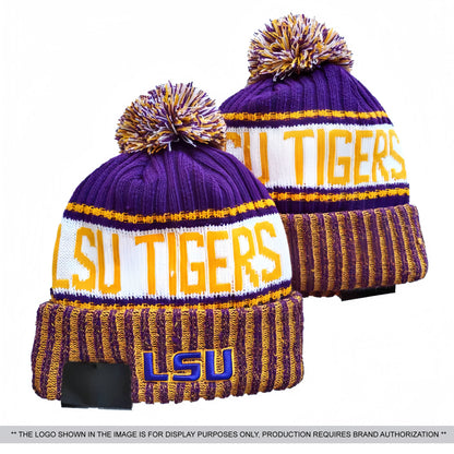 Jacquard knit hat with pom pom