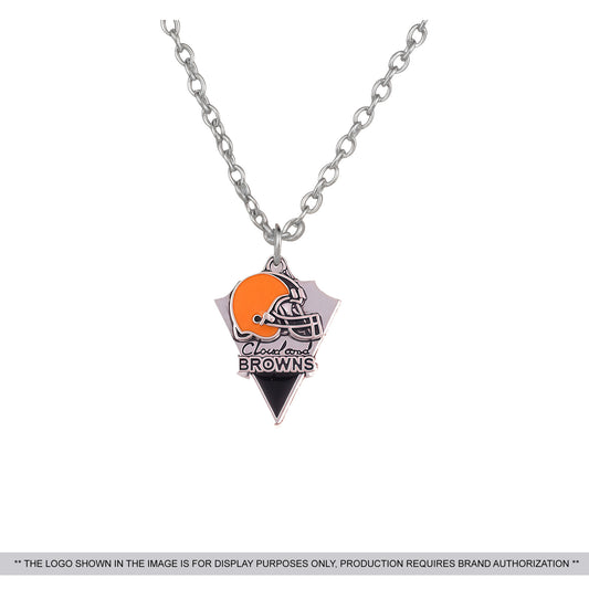 Custom Triangle Football Team Logo Enamel Pendant Necklace