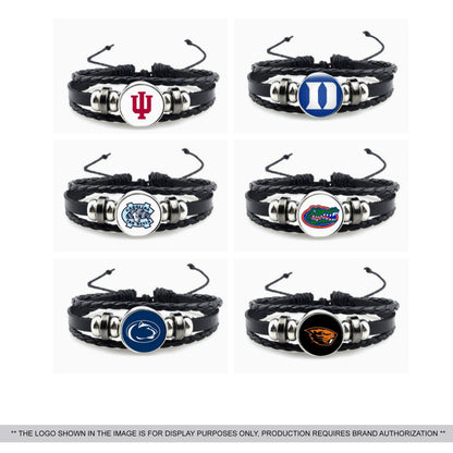 Adjustable genuine leather braided bracelet