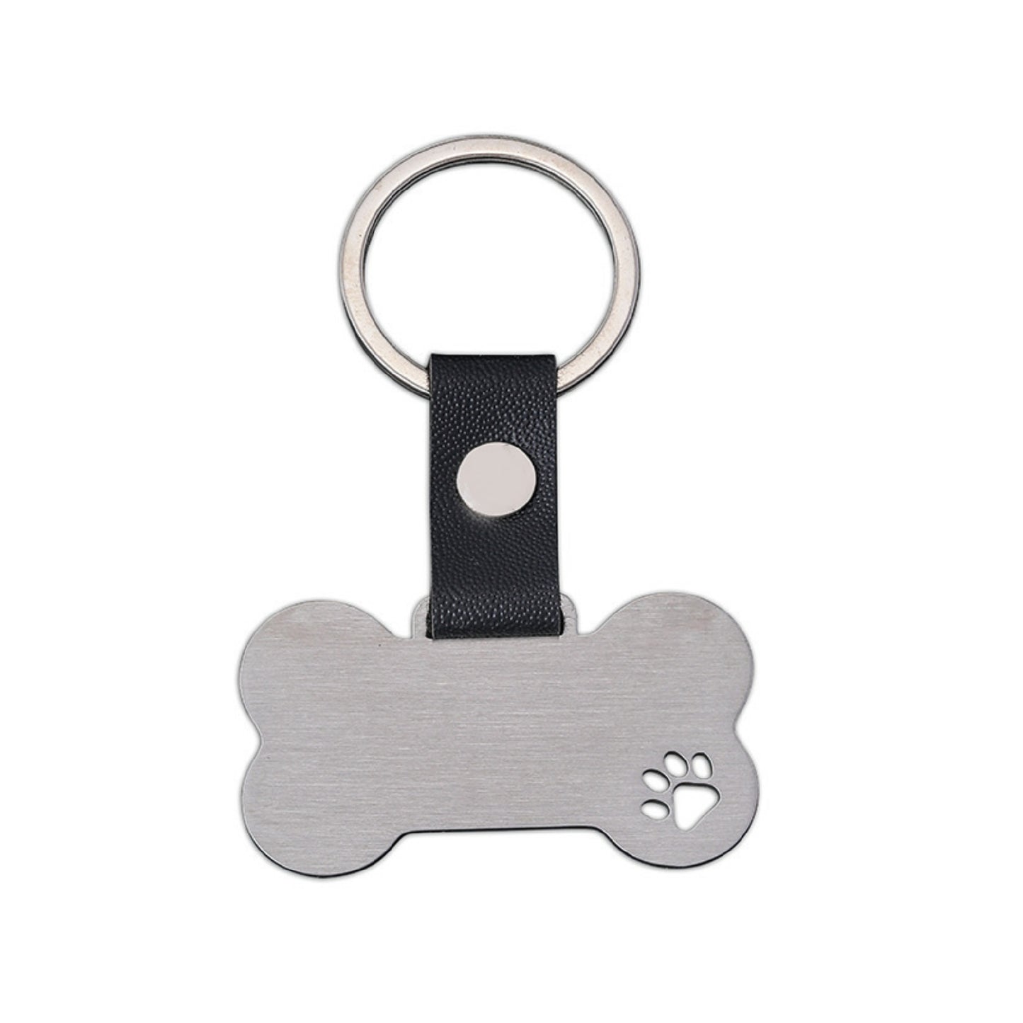Bone shaped Pet Paw Print Multi Color Stainless Steel Keychain