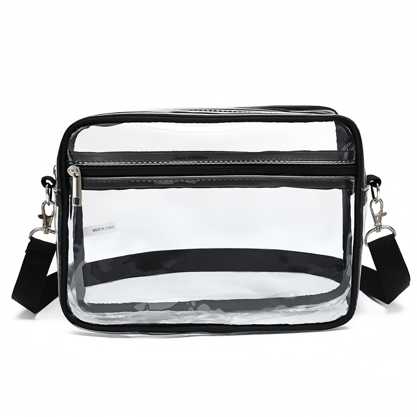 Transparent PVC crossbody bag with shoulder strap