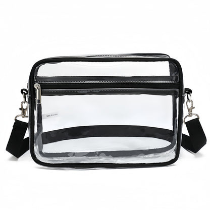 Transparent PVC crossbody bag with shoulder strap