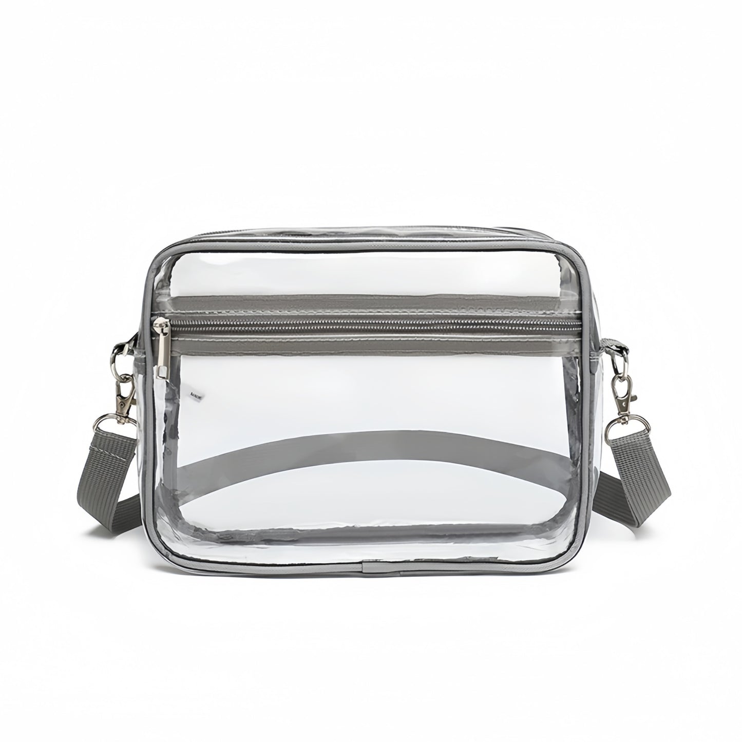 Transparent PVC crossbody bag with shoulder strap