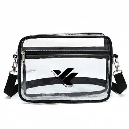 Transparent PVC crossbody bag with shoulder strap