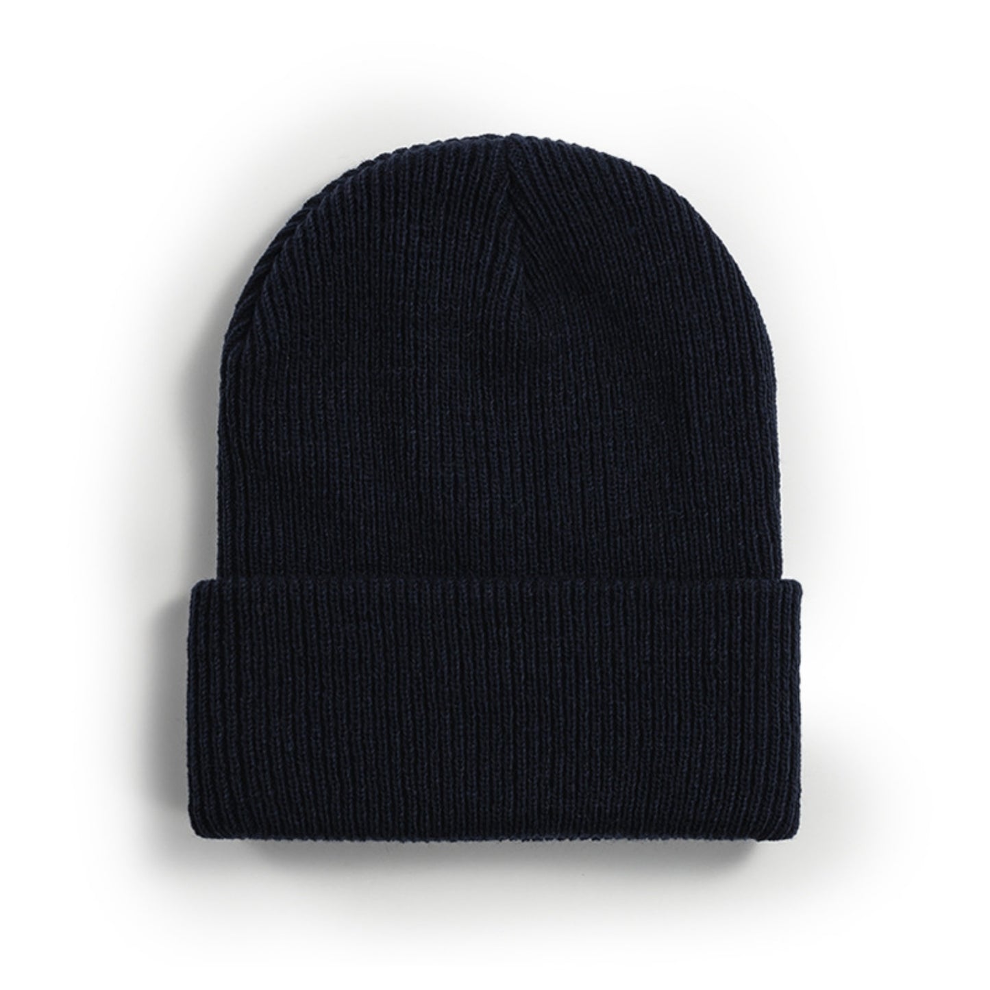 Classic solid color cuffed knit beanie