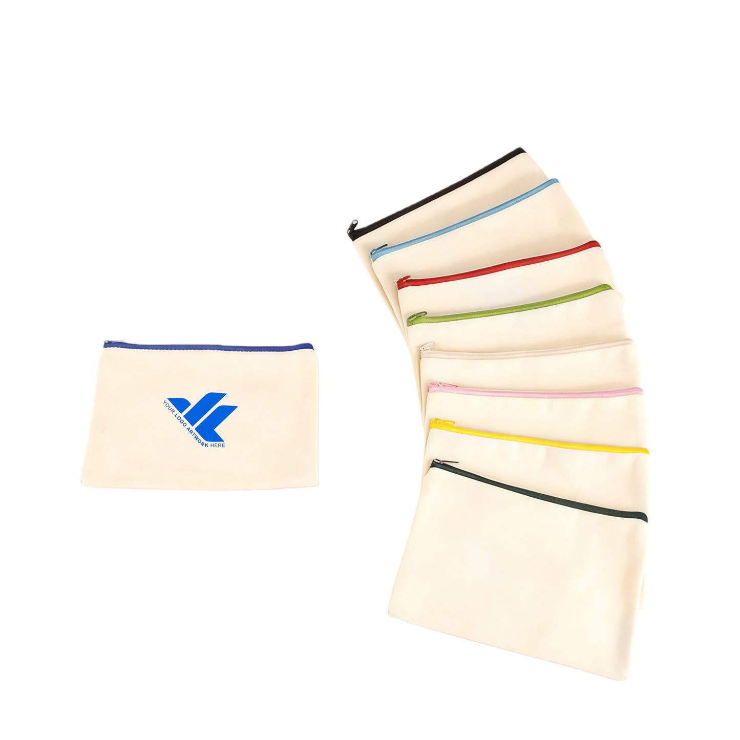 Zippered canvas cosmetic bag/storage bag