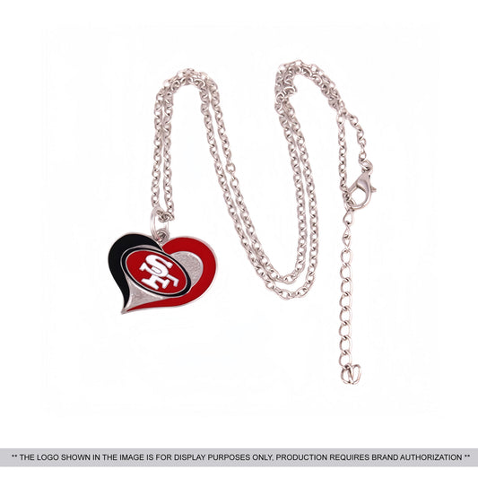 Custom Team Logo Heart Enamel Necklace