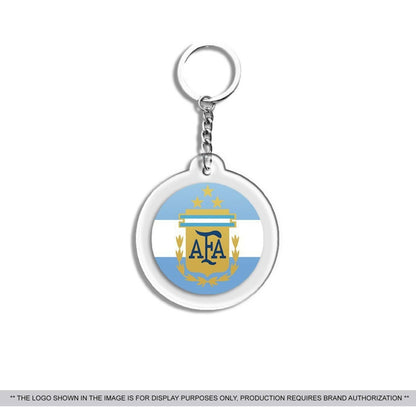 Football Element Round Acrylic Metal Keychain National Team Club Pendant