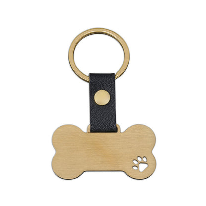 Bone shaped Pet Paw Print Multi Color Stainless Steel Keychain