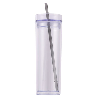16oz double walled plastic tumbler with straw